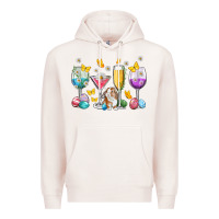 Pale Pink Easter wine glasses Easter Day Premium Hoodie - Neo Western