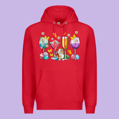 Easter Wine Glasses Easter Day Premium Hoodie Designed By Neo Western