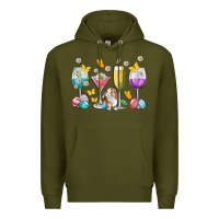 Army Green Easter wine glasses Easter Day Premium Hoodie - Neo Western