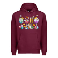 Burgundy Easter wine glasses Easter Day Premium Hoodie - Neo Western