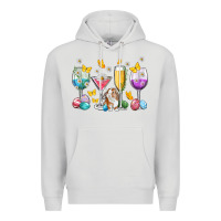 Dove Grey Easter wine glasses Easter Day Premium Hoodie - Neo Western