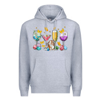 Heather Grey Easter wine glasses Easter Day Premium Hoodie - Neo Western