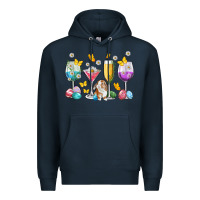 Navy Easter wine glasses Easter Day Premium Hoodie - Neo Western