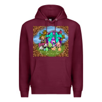 Burgundy Farm animal easter tumbler Easter Day Premium Hoodie - Neo Western