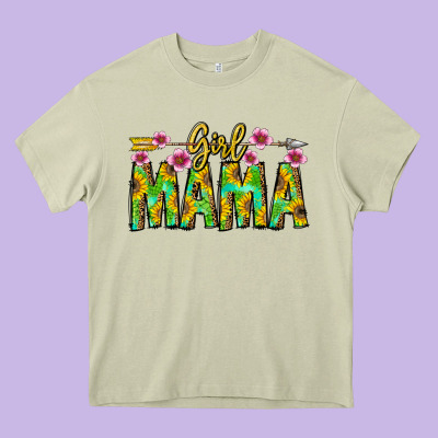 Girl Mama Heavy Core Tee Designed By Cowhidedigitalart