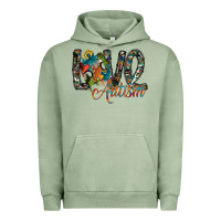 Pigment Oil Green love autism Urban Hoodie - SublimationCraftShop