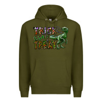 Army Green Trick RAWR Treat Premium Hoodie - CowhideDigitalArt