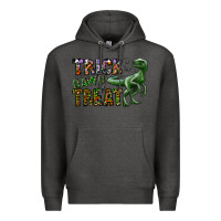 Charcoal Heather Trick RAWR Treat Premium Hoodie - CowhideDigitalArt
