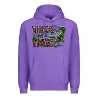 Purple Trick RAWR Treat Premium Hoodie - CowhideDigitalArt