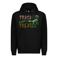 Black Trick RAWR Treat Premium Hoodie - CowhideDigitalArt