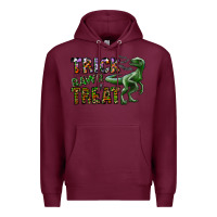 Burgundy Trick RAWR Treat Premium Hoodie - CowhideDigitalArt