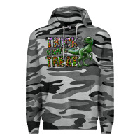 Slate Camo Trick RAWR Treat Premium Hoodie - CowhideDigitalArt
