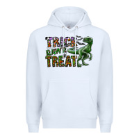 White Trick RAWR Treat Premium Hoodie - CowhideDigitalArt