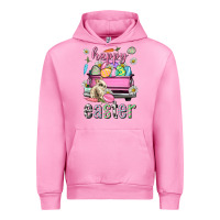 Fuchsia Pink Bunny Happy Easter truck Easter Day Urban Hoodie - Neo Western