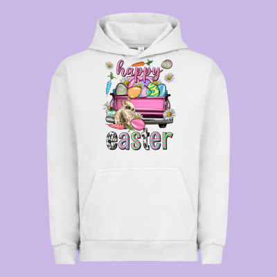 Bunny Happy Easter Truck Easter Day Urban Hoodie Designed By Neo Western