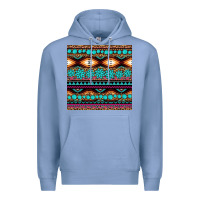 Colony Blue aztec turquoise gemstone seamless pattern Premium Hoodie - HRA Design Shop