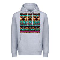 Heather Grey aztec turquoise gemstone seamless pattern Premium Hoodie - HRA Design Shop