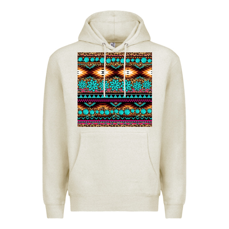 Aztec Turquoise Gemstone Seamless Pattern Premium Hoodie by HRA Design Shop | Teevron