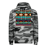 Slate Camo aztec turquoise gemstone seamless pattern Premium Hoodie - HRA Design Shop