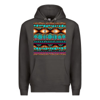 Smoke aztec turquoise gemstone seamless pattern Premium Hoodie - HRA Design Shop