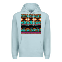 Blue Mist aztec turquoise gemstone seamless pattern Premium Hoodie - HRA Design Shop