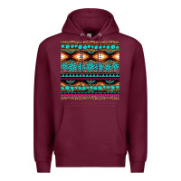 Burgundy aztec turquoise gemstone seamless pattern Premium Hoodie - HRA Design Shop