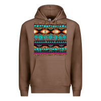 Chestnut aztec turquoise gemstone seamless pattern Premium Hoodie - HRA Design Shop
