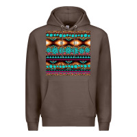 Coffee aztec turquoise gemstone seamless pattern Premium Hoodie - HRA Design Shop