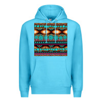 Ocean Blue aztec turquoise gemstone seamless pattern Premium Hoodie - HRA Design Shop
