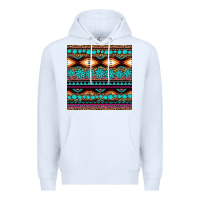 White aztec turquoise gemstone seamless pattern Premium Hoodie - HRA Design Shop