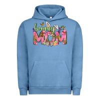 Pigment Pebble Blue Bunny Mom Easter Day Urban Hoodie - Neo Western