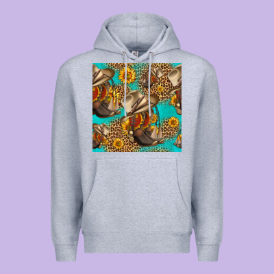 Western Boots And Hat Seamless Pattern Premium Hoodie Designed By Hra Design Shop