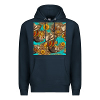 Navy western boots and hat seamless pattern Premium Hoodie - HRA Design Shop