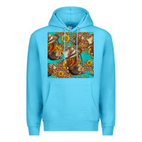 Ocean Blue western boots and hat seamless pattern Premium Hoodie - HRA Design Shop