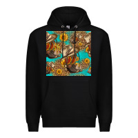 Black western boots and hat seamless pattern Premium Hoodie - HRA Design Shop