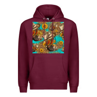 Burgundy western boots and hat seamless pattern Premium Hoodie - HRA Design Shop