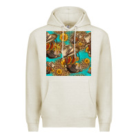 Oatmeal Heather western boots and hat seamless pattern Premium Hoodie - HRA Design Shop