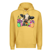 Antique Gold Happy Easter Cow Easter Day Premium Hoodie - Neo Western