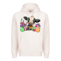 Pale Pink Happy Easter Cow Easter Day Premium Hoodie - Neo Western