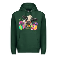 Sports Green Happy Easter Cow Easter Day Premium Hoodie - Neo Western