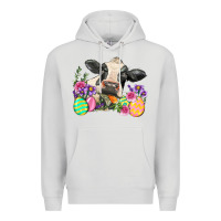 Dove Grey Happy Easter Cow Easter Day Premium Hoodie - Neo Western