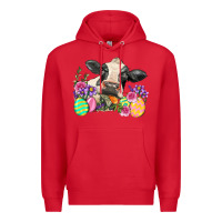 Red Happy Easter Cow Easter Day Premium Hoodie - Neo Western