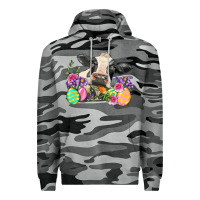 Slate Camo Happy Easter Cow Easter Day Premium Hoodie - Neo Western