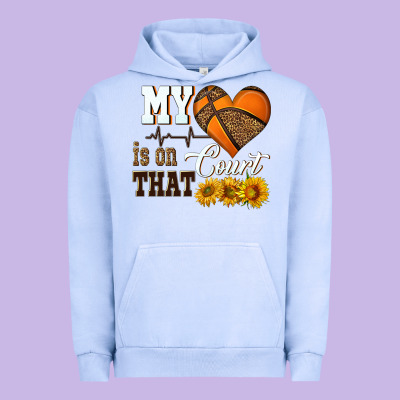 My Heart Is On That Court Urban Hoodie Designed By Hra Design Shop