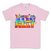 Bubblegum Pink Always An Ally Pride LGBTQ Classic Tee - BundleAndBundleShop