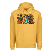Mustard Welcome Fall Pumpkin Premium Hoodie - CowhideDigitalArt