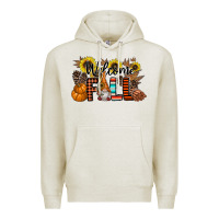 Oatmeal Heather Welcome Fall Pumpkin Premium Hoodie - CowhideDigitalArt