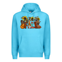 Ocean Blue Welcome Fall Pumpkin Premium Hoodie - CowhideDigitalArt