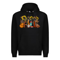 Black Welcome Fall Pumpkin Premium Hoodie - CowhideDigitalArt