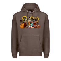 Coffee Welcome Fall Pumpkin Premium Hoodie - CowhideDigitalArt